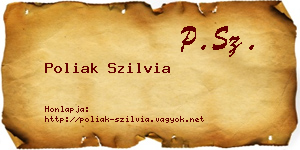 Poliak Szilvia névjegykártya